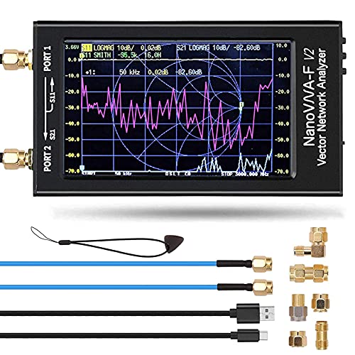 NanoVNA-F V2 3GHz Vektor-Netzwerkanalysator 4,3 Zoll Touchscreen Upgrade-Version NanoVNA V2 mit 5000mAh,Messen S Parameter HF VHF UHF SWR Phase Delay Smith Chart