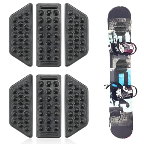 PEUTIER 2 Sets à 6 Stück Stomp Pad, Klar Anti-Rutsch Stomp Pad Snowboard Grip Pad für Snowboarden (Schwarz)