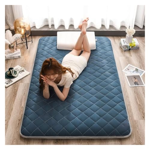 Futon-Matratze, Japanische Faltbare Rollmatratze, Isomatte, Tragbare Gesteppte Bettmatratze, Für Boden-Gästebett-Sofa(Interstellar Blue,90 * 200cm)