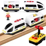 Eisenbahn Kinder Elektrisch, Batteriebetriebene Holzeisenbahn Elektrische Lok Kompatibel mit Brio Eisenbahn, Zug Spielzeug, Holzeisenbahn Zug Kinder ab 3 Jahren für Brio Thomas Eisenbahn Holz