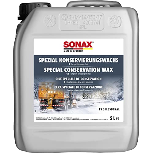 SONAX SpezialKonservierungsWachs (5 Liter) transparentes, salz- und spritzwasserfestes Sprühwachs | Art-Nr. 04855050, neue Verpackung