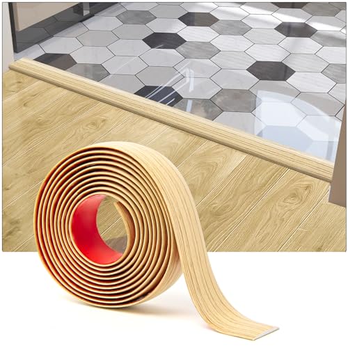 Art3d Selbstklebender Vinylbodenübergangsstreifen 1m Laminatbodenstreifen flacher Bodentrennstreifen zum Verbinden von Bodenlücken Teppichschwellenübergang Fliesenboden 122x4x0,3cm aspen gelb