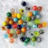 20 Stück Glasmurmeln, Bunte Katzenaugen-Glasmurmeln, Transparent Handgefertigte Glasmurmeln, Bunte Murmeln, Glas Murmeln Kinder Murmelspiel 16mm Bunte Murmeln Deko Glas Spielzeug