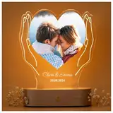 Geschenkfreude Bild personalisiert mit Foto und Text - personaliserte Valentinstag Geschenke für Männer und Frauen - Paar Geschenke - Freund und Freundin - beleuchteter Bilderrahmen LED aus Acryl