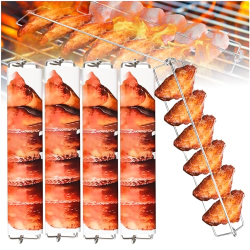 4 Stück Hähnchenflügel Grillgabel Chicken Wing BBQ Gabel Edelstahl BBQ Grillgabel U-förmig Grillgabel Spieße Outdoor Grillgabel wiederverwendbar BBQwerkzeug für Outdoor-Picknick Camping Barbecue (A)