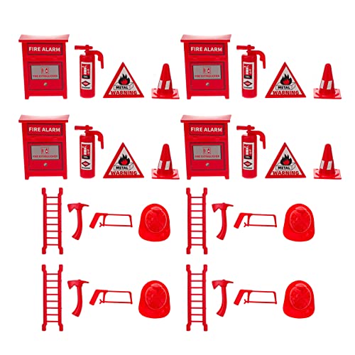 DIKACA 4Sätze Mini Modellset für Teiliges Lernspielzeug zur Brandschutzaufklärung Robustes und Pädagogisches Zubehör für Kreative Spiele und Szenarien