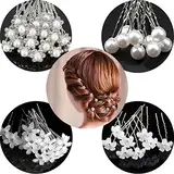 20 Stücke Braut Haarnadeln, Perlen Haarnadeln Hochzeit Haarnadeln mit Perlen Blume Kristall Strass Haarnadeln Clips Brautjungfer Haarschmuck für Frauen Mädchen, Hochzeit
