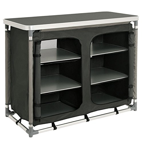 CampFeuer - Campingschrank, Campingküche mit Aluminiumgestell, ca. (L) 102 cm x (B) 47 cm x (H) 82 cm