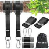 Viomis Schaukel & Hängematte Montageset 900KG - Komplettset mit 2X 150cm Gurten, Karabinern, D-Ringen, Schutzpolstern & Tasche