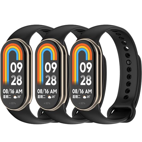 BABEJIA 3PCS Armband Kompatibel mit Xiaomi Mi Smart Band 8, Ersatzarmband für Xiaomi Mi Band 8 Ersatzbänder Mi Band 8 Armbänder, Länge Verstellbar