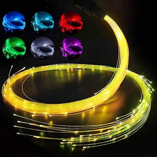 Joycabin LED Peitsche, LED Glasfaser Weltraumpeitsche, Leuchtende Peitsche Wiederaufladbar, led Lichtpeitsche mit 7 Farben und 4 Leuchtmodi für Karneval, Party, Musikfestival, Tanzshow