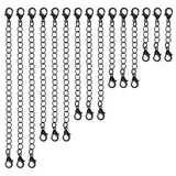 Tucnoeu 15 Stück Schwarz Kettenverlängerung 2/3/4/5/6 Zoll Verlängerung für Halskette für Halskette, Armband, Fußkettchen