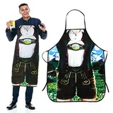 Prasacco Schürze, Bierfest Schürze Bayerisch Lustige Schürze Lederhose Schürze Kreative Schürze Küche Kochen Grillen BBQ Backschürze Backen für Männer, Papa, Ehemann, Bruder, Freund