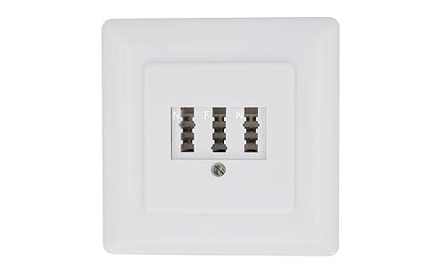 BIGtec TAE Dose Telefondose Unterputz NFN Telefon Anschlussdose UP 3x6-polig signalweiß weiß für Telefonanschluss Hausanschluss NTBA DSL-Splitter