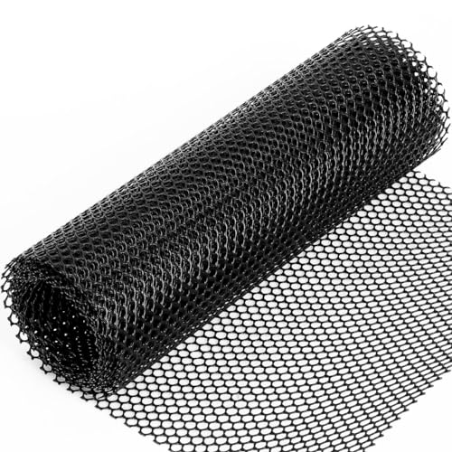 Kunststoffgeflecht Kunststoffzaun Geflügelzaun für Geflügel Garten Balkon Schutznetz Zuchtnetz mit 25 Stück Nylon-Kabelbindern Schwarz(0.3m x 3m)