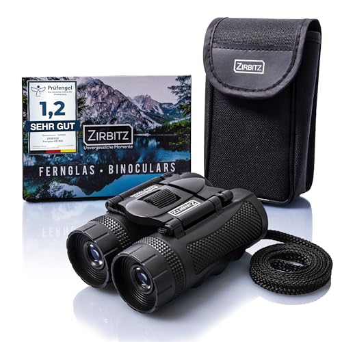 ZIRBITZ® HD Fernglas - Kleines und kompaktes Fernglas im Taschenformat für Wandern, Vogelbeobachtung und Reise - Ideal für Erwachsene und Kinder (8x25)