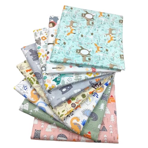 8 Stück Baumwollstoff Patchwork Stoffe, 50cm x 40cm DIY Baumwoll Cartoons Gedruckt Craft Stoffe, Patchwork für das Nähen DIY Handwerk