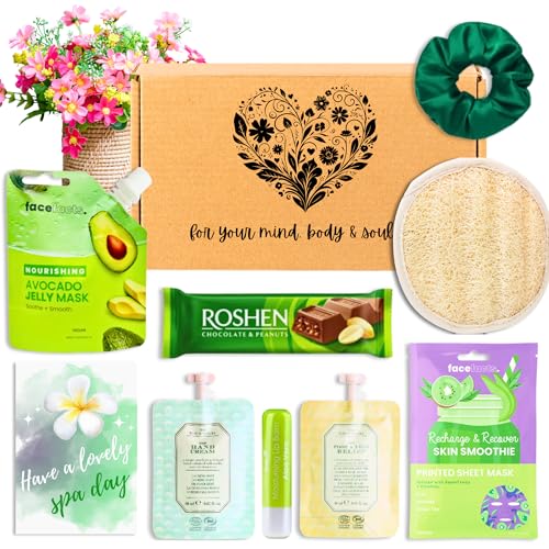 Spa & Entspannung Verwöhngeschenk für Frauen, Geburtstagsgeschenk für Frauen, Selbstpflege-Geschenk, Bade-Geschenk-Set, Verwöhn-Geschenkbox für Frauen, Spa-Set für Frauen, Geschenke für Frauen (Grün)