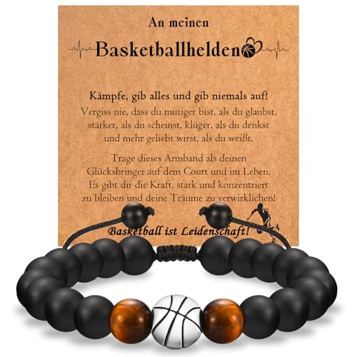 PDTU Basketball Geschenke Jungen, Basketball Geschenke für Jungs, Basketball Armband Geschenk für Junge Kinder Teenager Basketballer zum Geburtstag Weihnachten Abschluss Einschulung