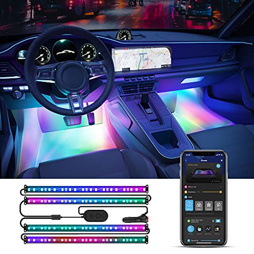 Govee Smart Car LED Strip Lights, RGBIC Interior Car Lights with 4 Music Modi, 30 Scenene Options and 16 Million Colors, APP Control 2 Lines Design LED Car Lights for SUVs, DC 12V