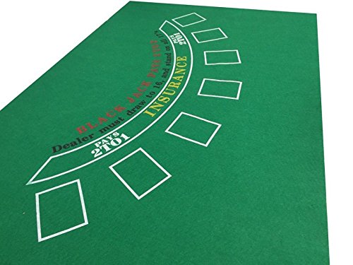 Grüne Blackjack-Tischauflage Casino, Filz-Layout + Spielkarten