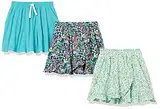 Amazon Essentials Mädchen Strick-Skorts, 3er-Pack, Grünblau, 9 Jahre