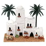 Holyart Arabischer Wohnblock mit Palmen für Krippe, 15x20x10cm, Braun, Dekoration, Block