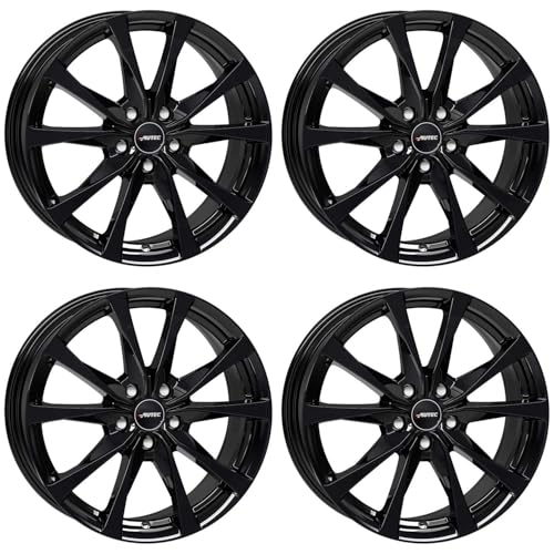 4x AUTEC Felgen Alufelgen BRIXEN 7.0x17 ET45 5x112 Schwarz kompatibel mit VW Golf VII Golf VIII T-Roc Golf VI Passat Beetle Caddy Jetta Tig