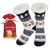 GOZINA Weihnachtssocken, Warme Weihnachtssocken Damen,Ghristmas Socks Geschenk für Frauen 35-42 (Blue, Erwachsene, Damen, Einheitsgröße, Alphanumerisch, EU Schuhgrößensystem, M)