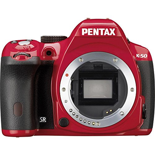 Pentax K 50 SLR-Digitalkamera (16 Megapixel, APS-C CMOS Sensor, 1080p, Full HD, 7,6 cm (3 Zoll) Display, Bildstabilisator) rot (nur Gehäuse)