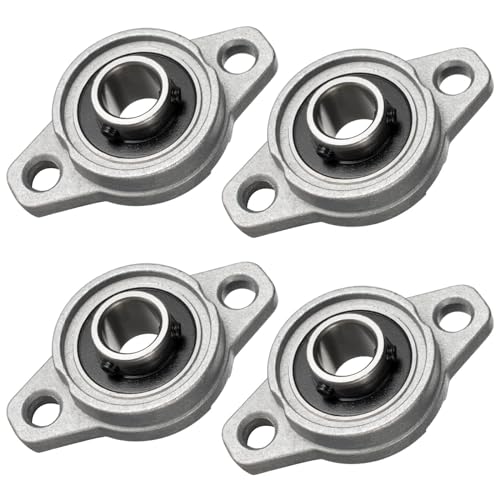 KCNOFNC 4 Stück Stehlager 12mm Innendurchmesser, kugelgelagertes Flanschgehäuse,Lagerbock mit Kugellager, Gehäuselager, Lager Gehäuse