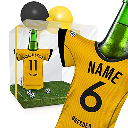 my fan shirt PERSONALISIERT Dresden Trikotkühler Fanartikel Männer | passend für Dynamo | Mann Freund Opa Bruder Geburtstag Weihnachts-Geschenk Wichtel Flaschenkühler by MYFANSHIRT.com