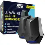 AMZ BRAND Ultraschall-Mäuseabwehr 2er Pack - Rattenabwehr - 4 Arbeitsmodi - Leiser Modus - Nicht-Toxisch - Wirksam Gegen Mäuse und Ratten - Strahlungsfrei