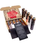 TIMBER TASTE® Gourmet Salz Gewürze Geschenkset - 5 erlesene Salze aus aller Welt - Gewürze Set Geschenk für Mann & Frau Geburtstag - Besonderes Geschenk Set Erwachsene - Salz Gewürze Set für Sie & Ihn