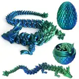 Ambolio 3D-Gedruckter Drache,3D Gedrucktes Drachenei Geheimnisvolle Drachen Spielzeug,Im Inneren Heimbüro Schreibtischdekoration Erwachsene Kinder Geschenke Spielzeug. (Lasergrün)