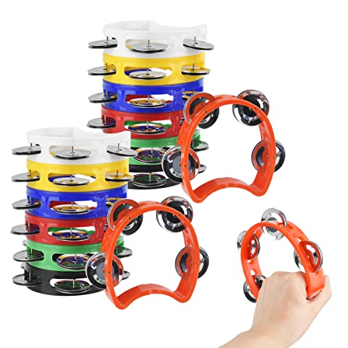 14 Stück Band Handgelenk Glocken Jingle Bells Multicolor, Handgelenk Band Armbänder Jingle Bells Musikalische Knöchelglocken Rhythmus Instrument Percussion Weihnachtsfeier Dekoration Favors by OTYMIOW