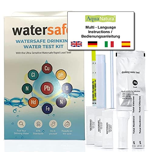 Aquanatura Trinkwasser Wassertest (9 versch. Tests in 1) Bakterien, Blei, Chlor, pH, Härte, Nitrite, Nitrate, Eisen und Kupfer