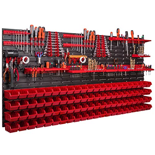 botle Werkzeugwand 1728 x 780 mm Stapelboxen Werkzeughalter Wandplatte Halterungsschienen Garage Lager Werkstatt Hobby (ITBNN600x6-U2122-NP4-R444)
