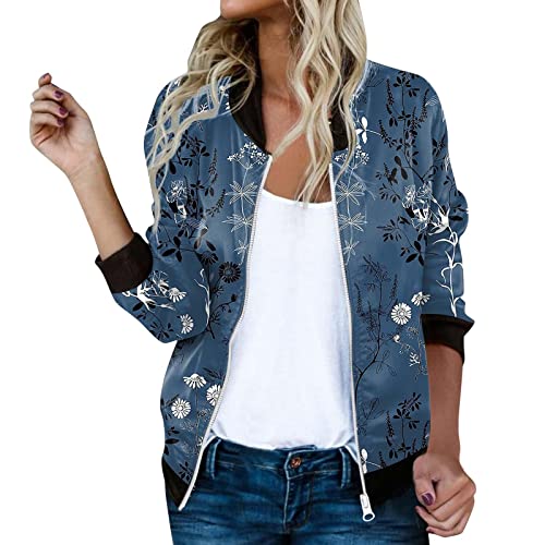 SKFLABOOF Sommerjacke Damen Bomberjacke Elegant Leichte Jacke Schwarz Jacken 2023 Dünne Blouson Sommerjacke Reißverschluss Leicht Frühlingsjacke Übergangsjacken Blusenjacke