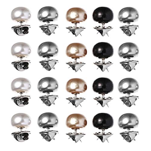 VALICLUD 20Pcs Frauen Hemd Brosche Tasten Perle Abdeckung Up Taste Pin Sicherheit Brosche Tasten Metall Krawatte Tacks Pin für Kleidung Kleid Liefert