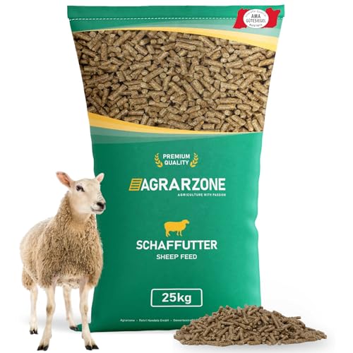 Agrarzone Schaffutter Ziegenfutter Pellets 25 kg - Österreichisches Qualitätsfutter ohne Gentechnik - Für gesunde Schafe & Ziegen - AMA-Gütesiegel & gereinigt