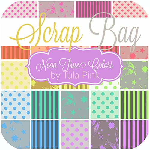 Tula Pink Neon True Colors Scrap Bag (ca. 2 m) für Free Spirit 2 Yards DIY Quilt Stoff