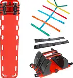 ARS Spineboard - Krankentrage, Kopffixierung, Gurte, Spider Strap - Gurtspinne, Erste Hilfe Set für Patiententransfer (Rot)