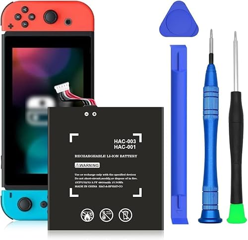 HAC-003 Akku, Original Upgrade 4800mAh Li-Ionen Akku Batterie Akkupack für Nintendo Switch 2017 Game Console HAC-001, HAC-003, HAC-A-BPHAT-C0 HAC-S-JP Interne Batterie with Toolkit