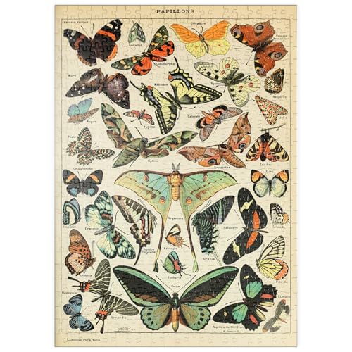 MyPuzzle Papillons - Schmetterlinge für alle, Vintage Art Poster, Adolphe Millot - Premium 500 Teile Puzzle - MyPuzzle Sonderkollektion von Havana Puzzle Company