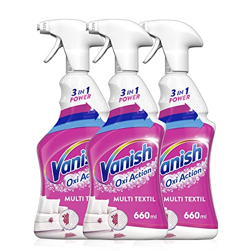 Vanish Multi Textilreiniger für Teppiche, Sofas, Vorhänge und Autositze – 3 x 660 ml – Polsterreiniger Spray gegen Schmutz und Gerüche zur gezielten Anwendung