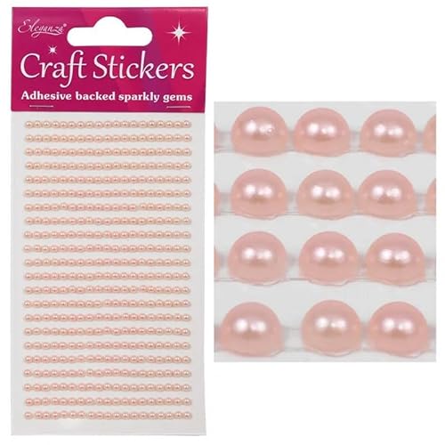 Oaktree Eleganza Pearl Stickers, Pink, One Size