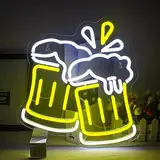 Bier Neon Schild Gelb Cheers Neon Lichter Led Bier Geformte Neon Schild Weiße Bar Licht Leuchtreklame Neonlicht (Beer cheers)