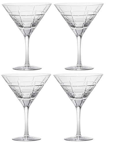 Atlantis Outdoor Window Martini Gläser Set (4-teilig) | Kristallklar, Spülmaschinenfest, Elegantes Design für Perfekte Cocktailabende