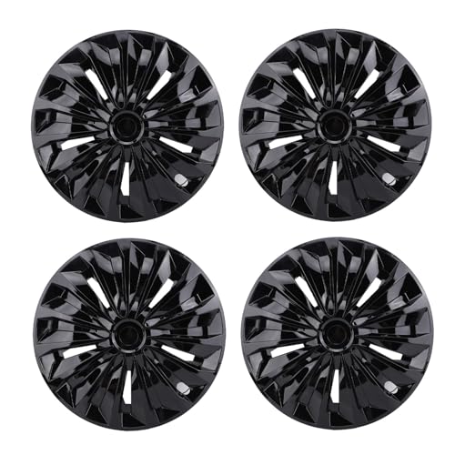 Fabater 16 Zoll Universal Hubcap -Radabdeckungen für Autos - Vollschutz -Hub -Kappen - Set von 4 - SNAP ON R15 Rim Rim -Abdeckung Passt die Meisten Autos an (Black)
